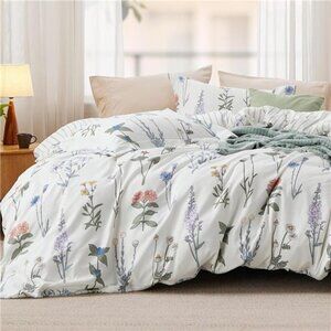 Bedsure Duvet Cover Queen Size - Reversible Cute Floral Duvet Cover Set